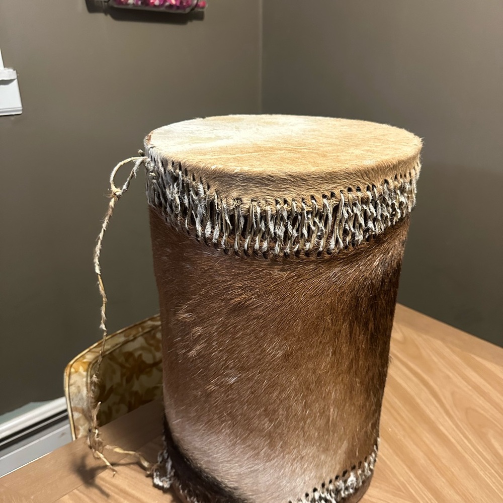 Vintage Animal Hide Drum